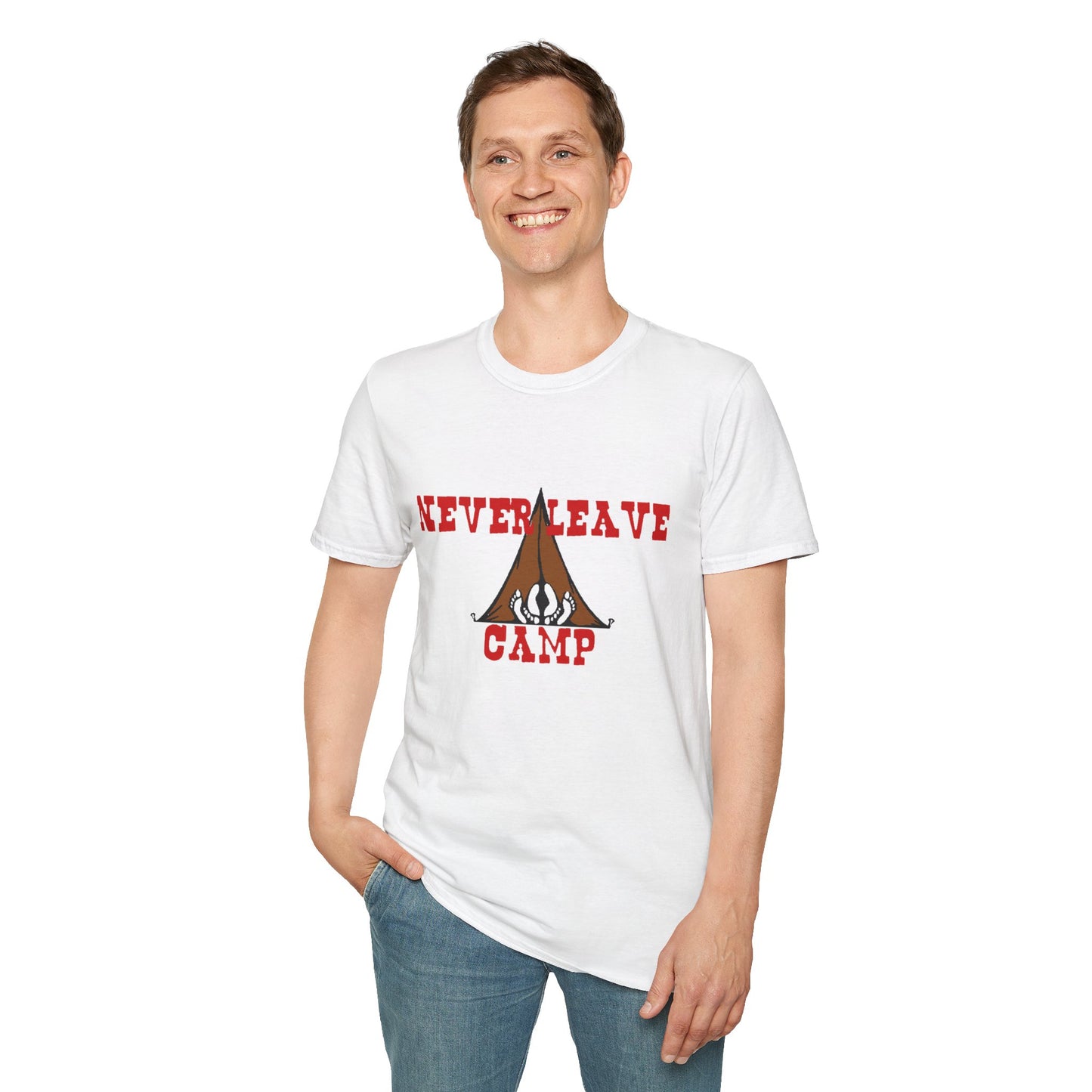 Never Leave Camp Unisex Softstyle T-Shirt