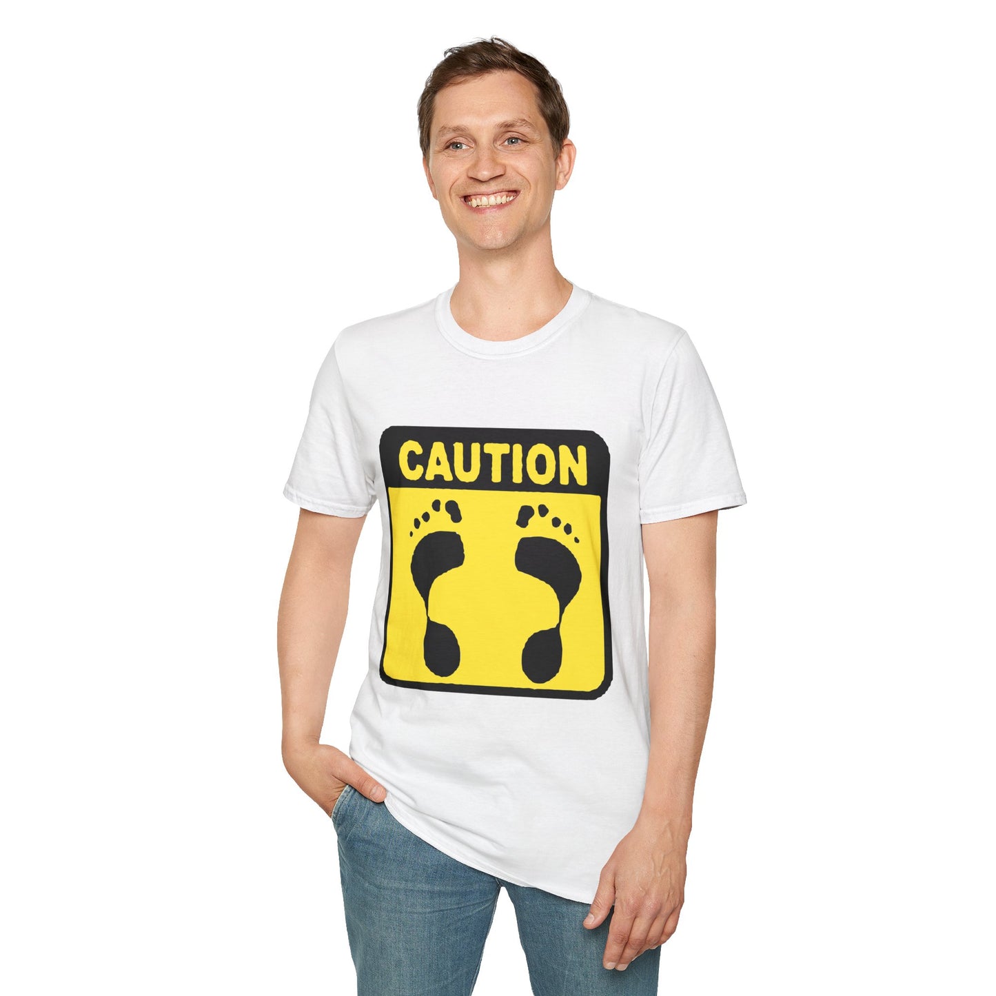 Caution Hasher Unisex Softstyle T-Shirt