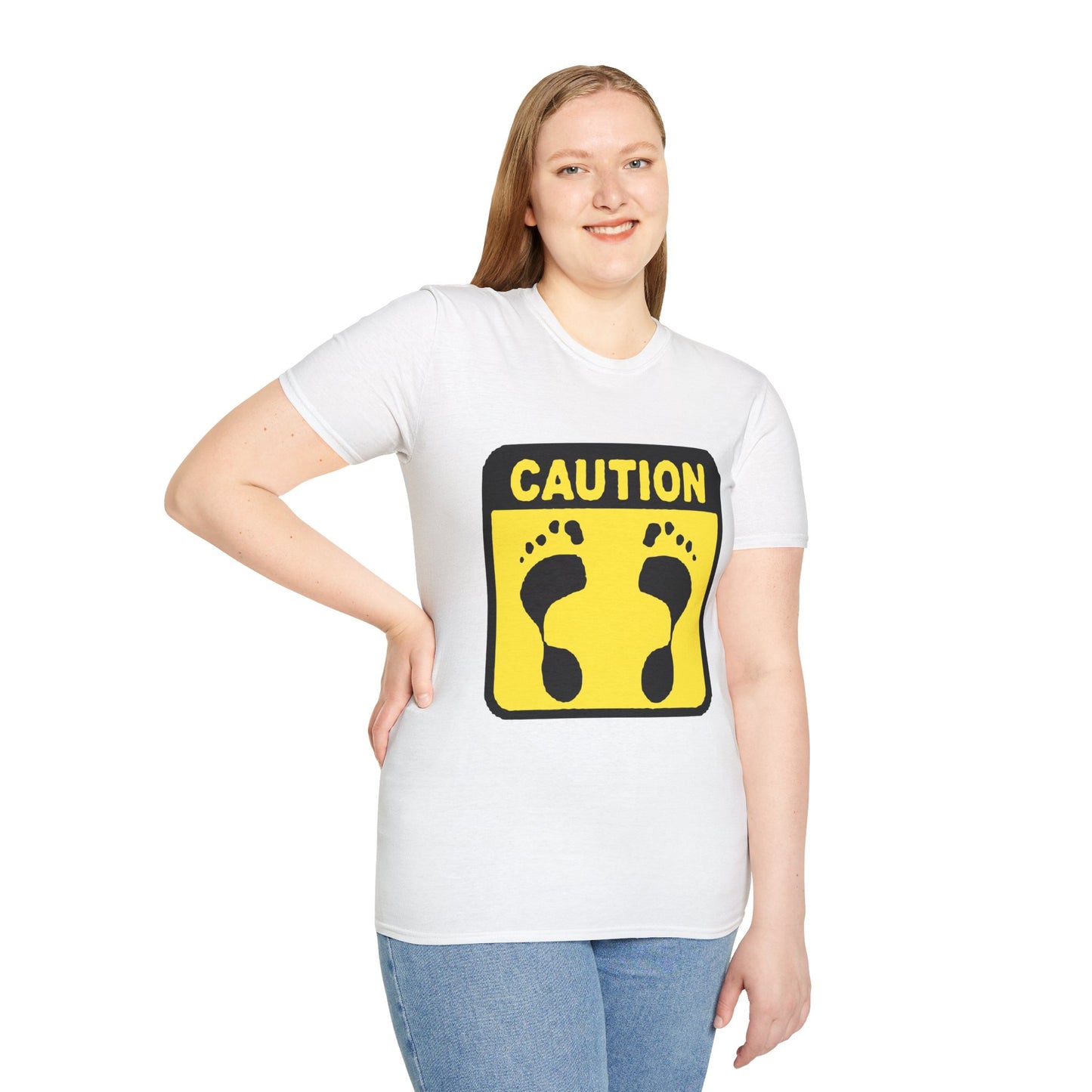 Caution Hasher Unisex Softstyle T-Shirt